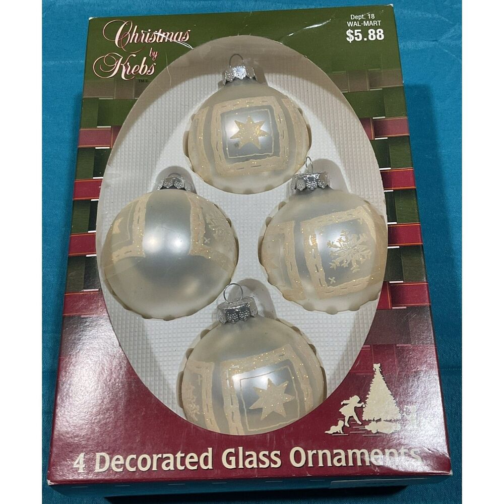 Christmas By Krebs Decorated Glass Ornaments